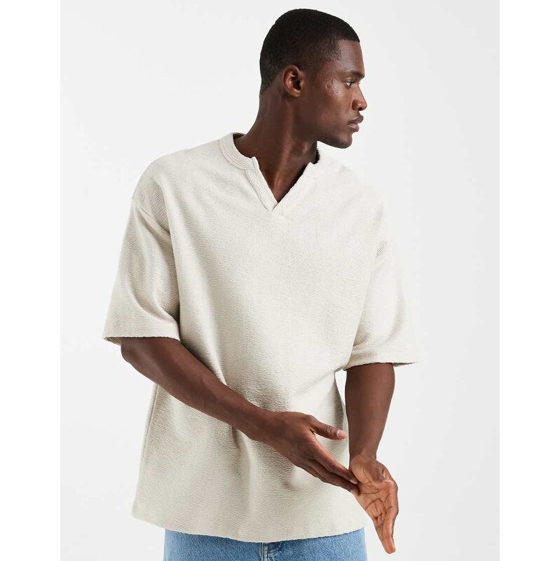 ASOS DESIGN heavyweight oversized t-shirt with notch neck in
