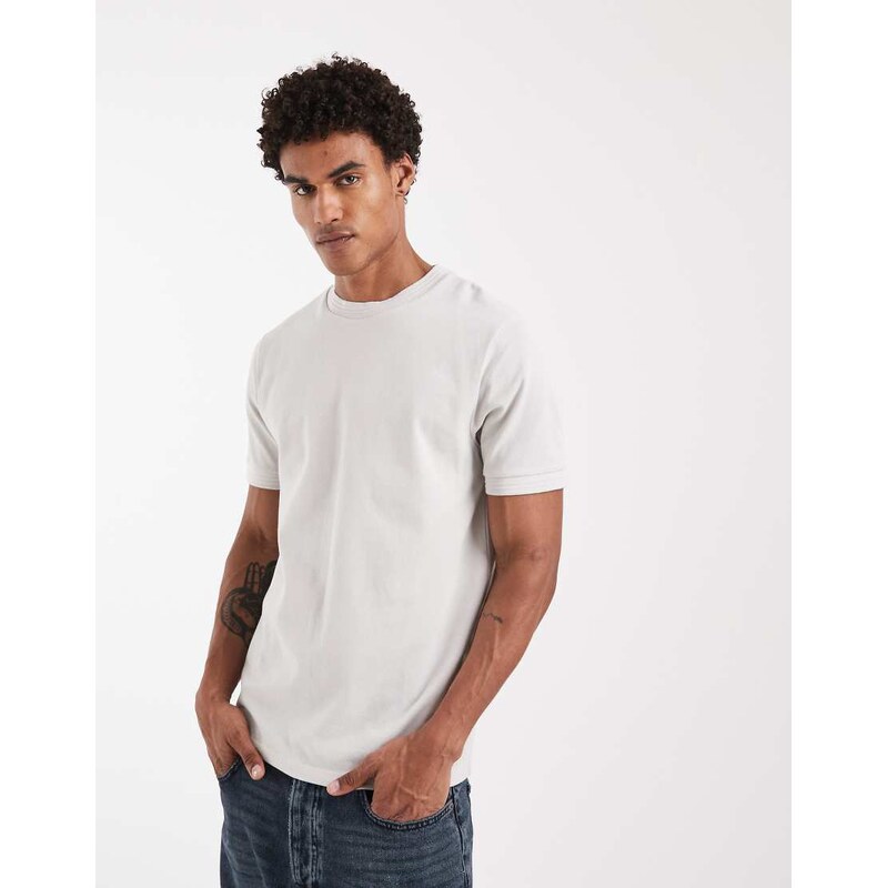 ASOS DESIGN regular fit t-shirt with binding in grey pique