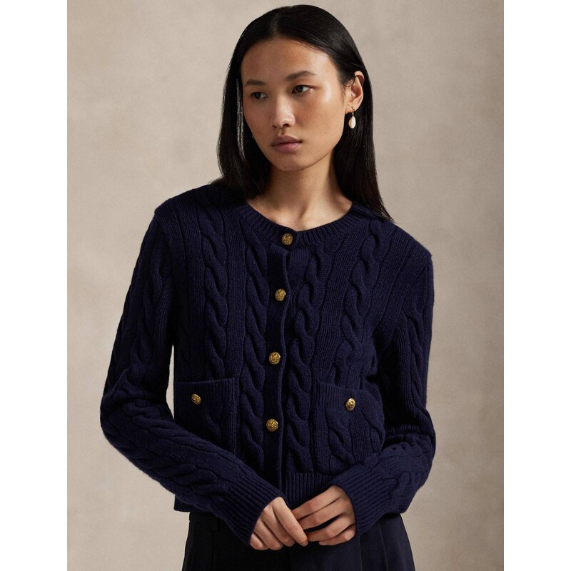 POLO RALPH LAUREN Vlněný kardigan Cable | Cropped Fit | s