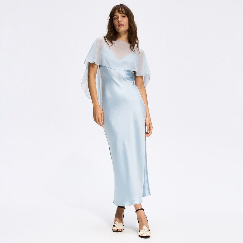 Reserved - LADIES` DRESS - bleděmodrá