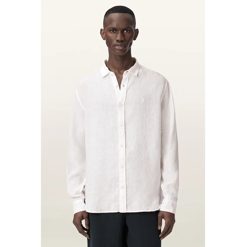AllSaints košile pánská lněná LOOM