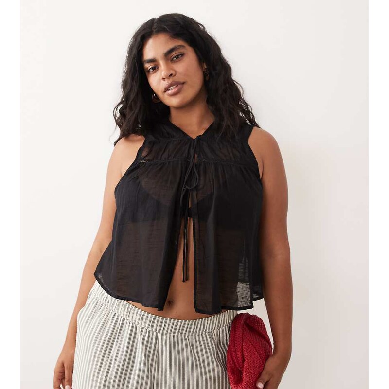 ASOS Curve ASOS DESIGN Curve Calypso tie front beach waist coat