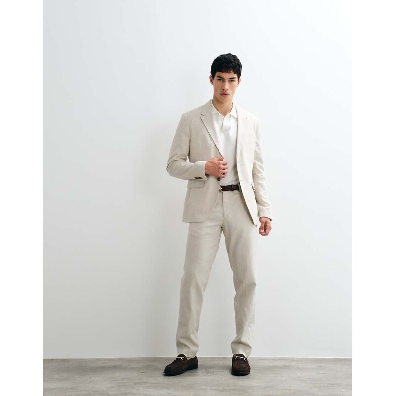 Jack & Jones Premium co-ord linen blend slim suit trousers in