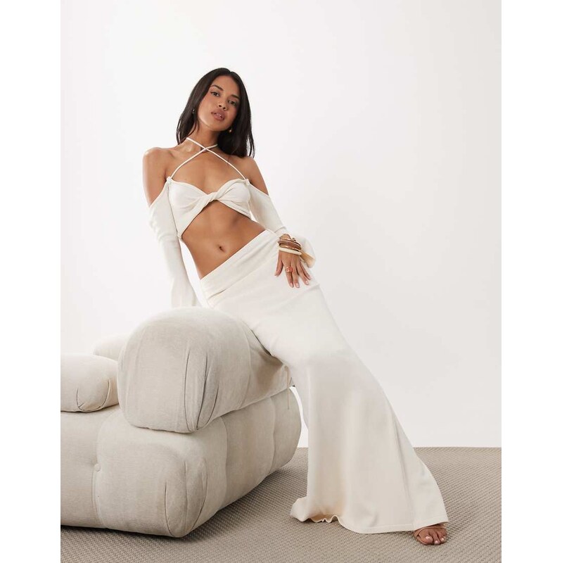 Wanderdoll Ophelia crochet maxi skirt co-ord in white