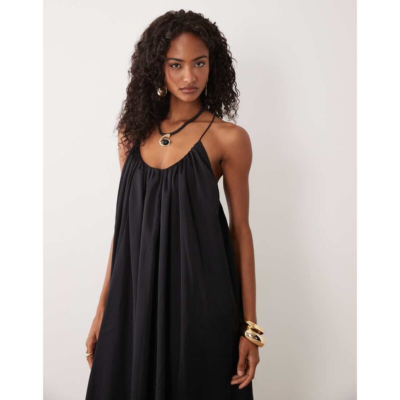 ASOS DESIGN trapeze scoop neck full hem maxi dress with bead