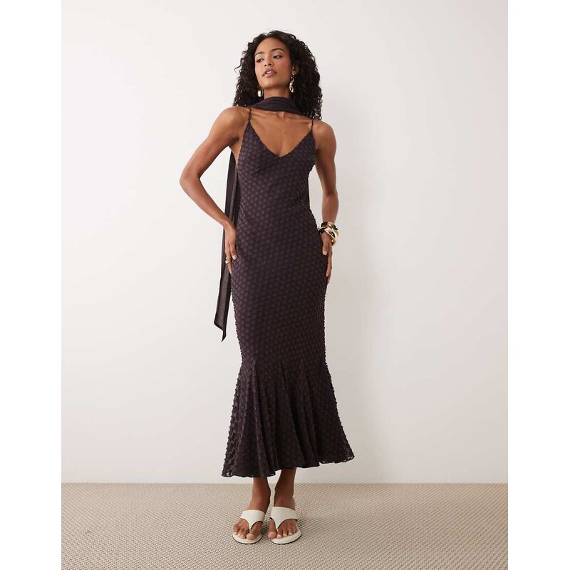 ASOS DESIGN bias plunge cami maxi dress with full godets and