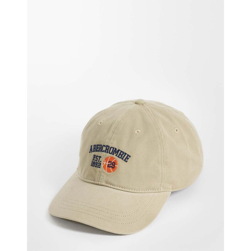 Abercrombie & Fitch archive logo cap in beige-Blue