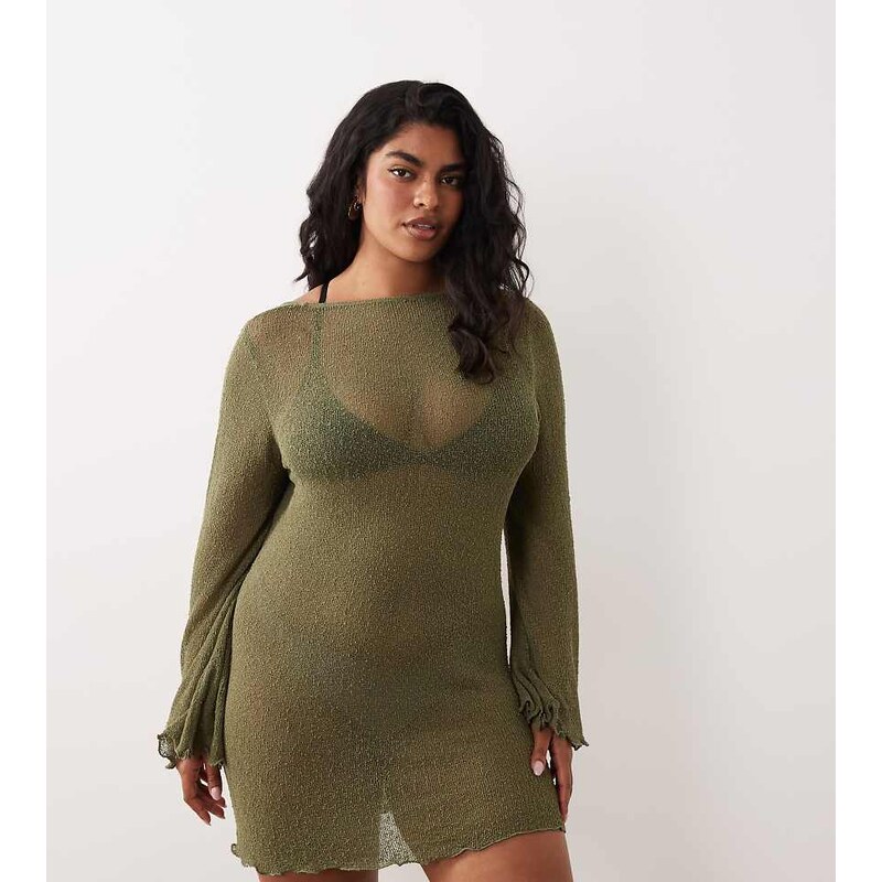 ASOS Curve ASOS DESIGN Curve beach knitted boucle scoop back