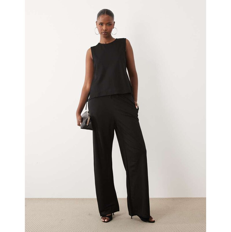 JDY wide leg trousers co-ord in black