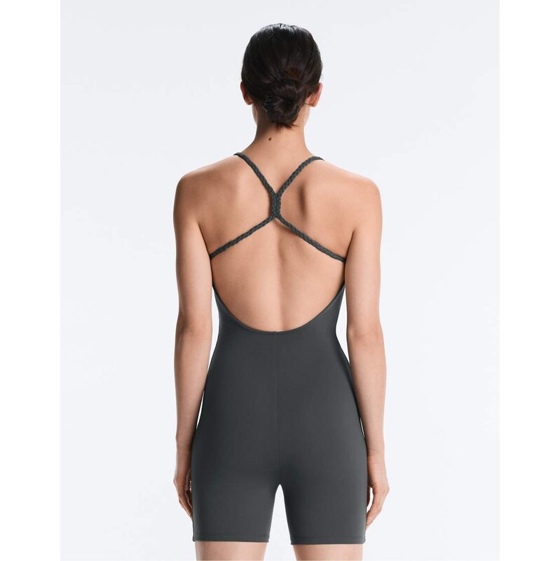 OYSHO Comfortlux braided short jumpsuit in grey