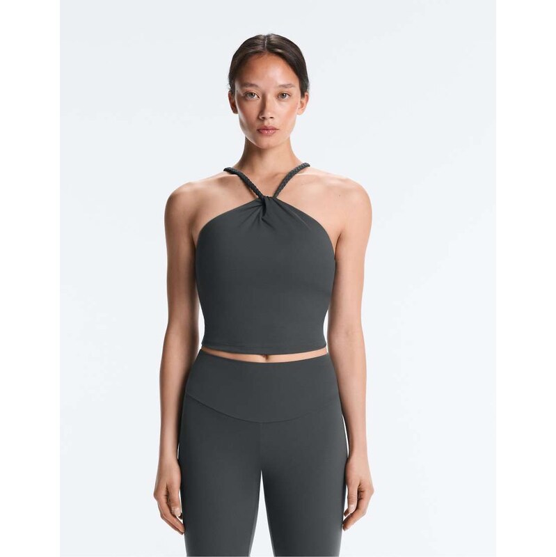 OYSHO Comfortlux braided halter tank top in grey