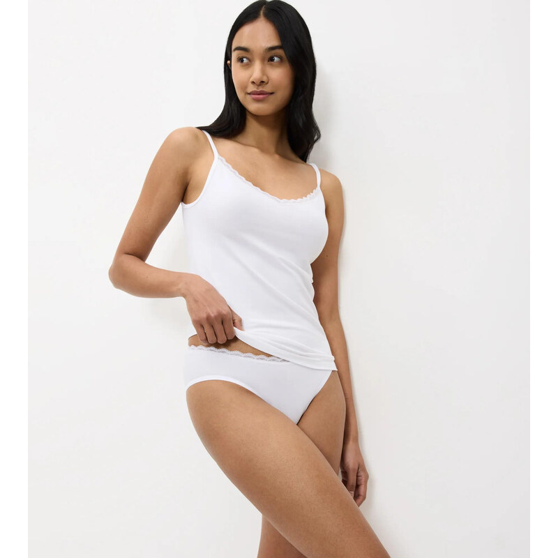 Feel Of Cotton Spaghetti Top - WHITE - TRIUMPH WHITE - TRIUMPH