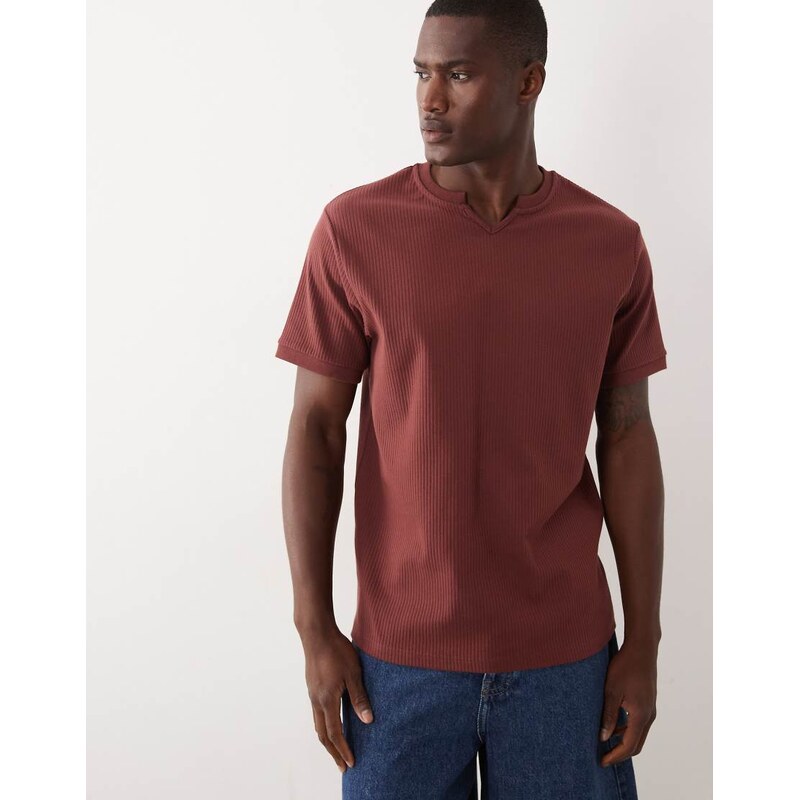 ASOS DESIGN heavyweight regular fit t-shirt with notch neck in