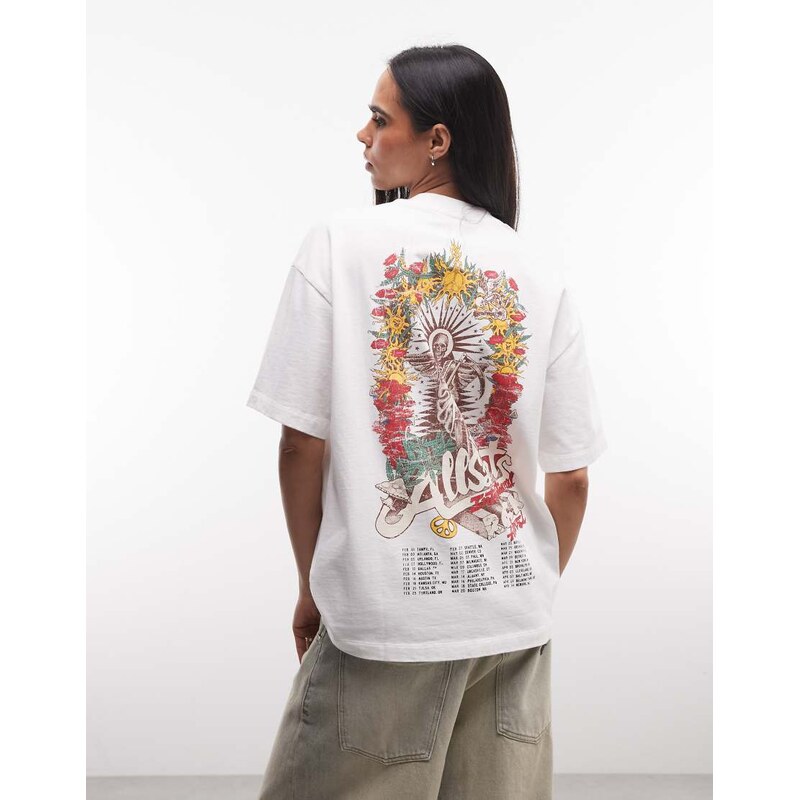 AllSaints Roque Etta short sleeve graphic logo t-shirt with back