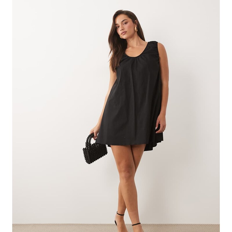 Fashionkilla exclusive cotton rich poplin scoop ruched neck
