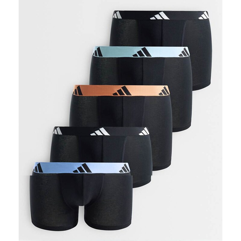 Adidas Active flex 5 pack trunks with coloured waistbands in