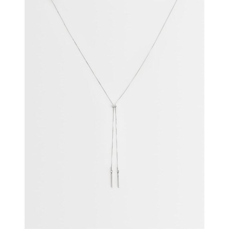 ASOS DESIGN lariat necklace with fine snake chain detail in