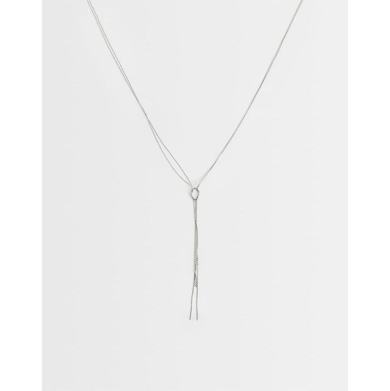 ASOS DESIGN lariat necklace with fine snake knot design in