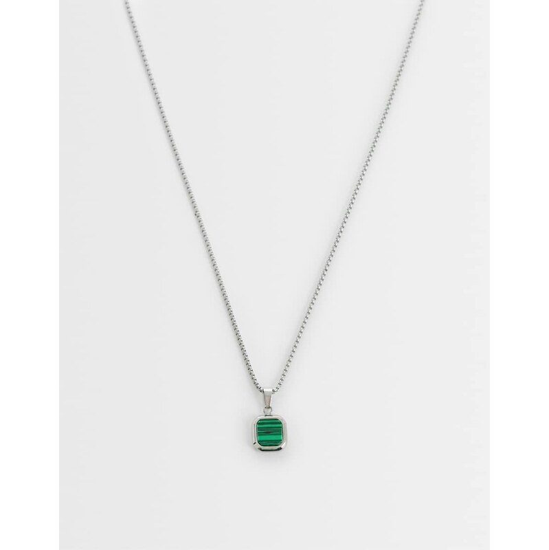 ASOS DESIGN waterproof stainless steel necklace with square
