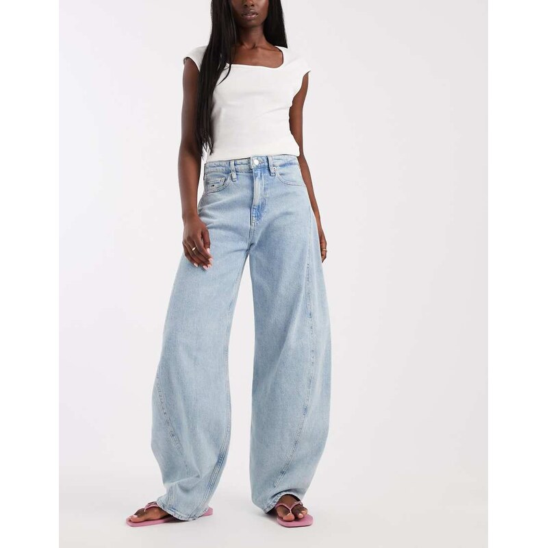 Tommy Jeans Ella barrel leg jeans in light wash blue