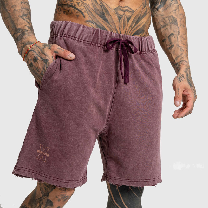 Pánské kraťasy Iron Aesthetics X Washed, burgundy