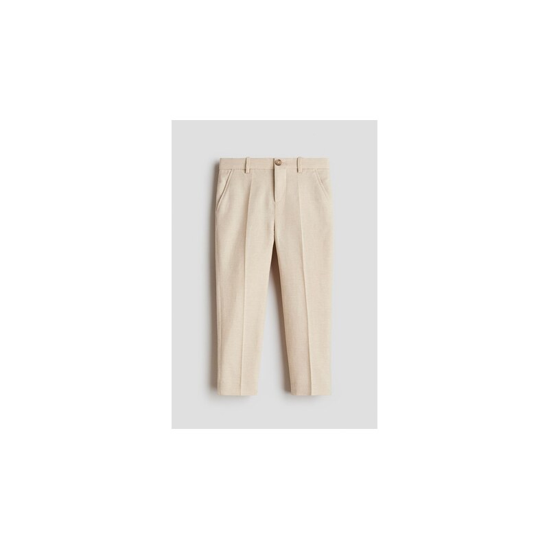 H&M - Společenské kalhoty Slim Fit - Světle Béžová