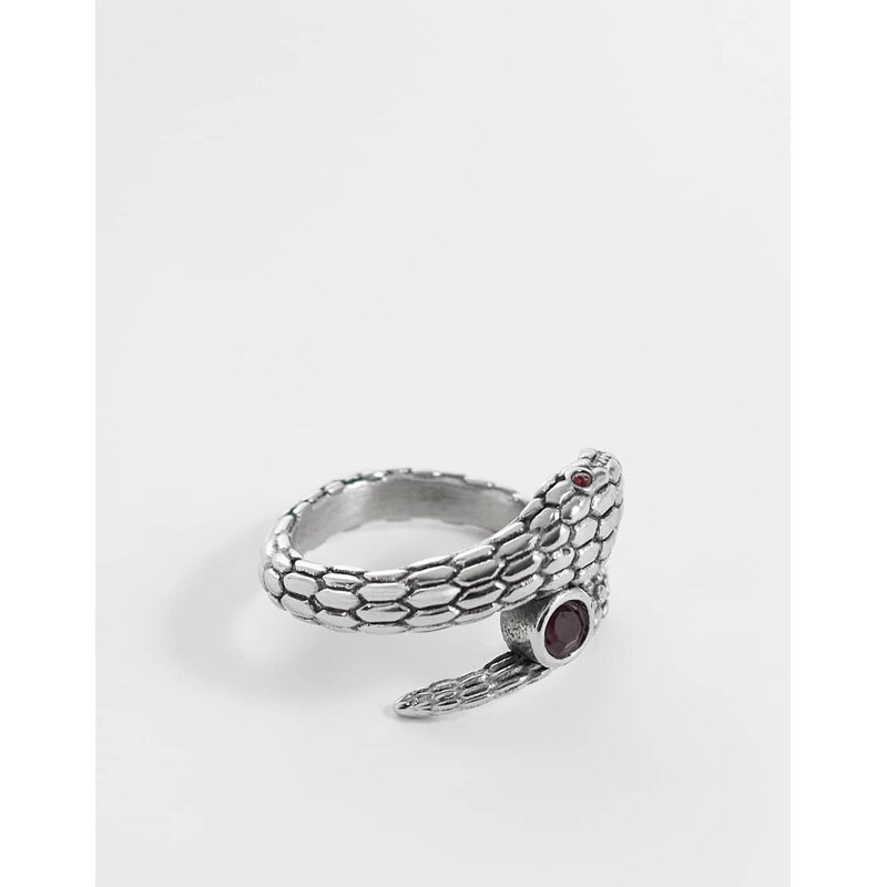 ASOS DESIGN waterproof stainless steel wrap around snake ring
