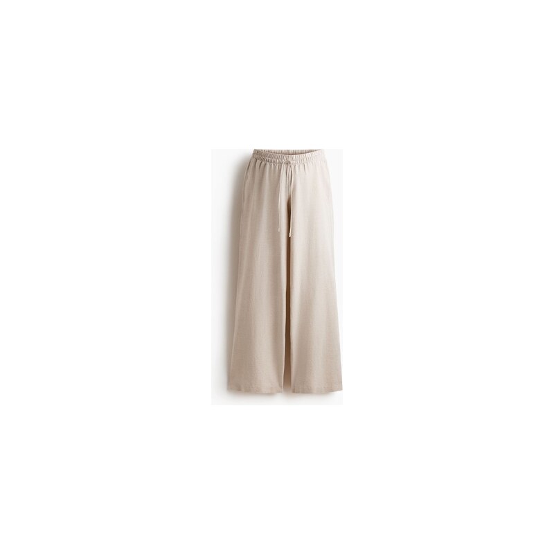 H&M - MAMA Kalhoty z lněné směsi Before & After - Světle Béžová