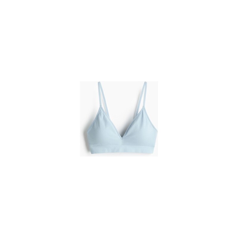 H&M - Bezešvá vyztužená měkká podprsenka - Bleděmodrá
