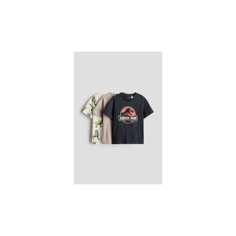 H&M - Tričkos potiskem 3 ks - Tmavě Šedá/Jurassic World