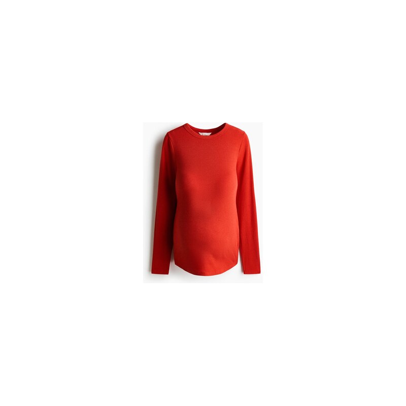 H&M - MAMA Žebrovaný žerzejový top - Jasně Červená