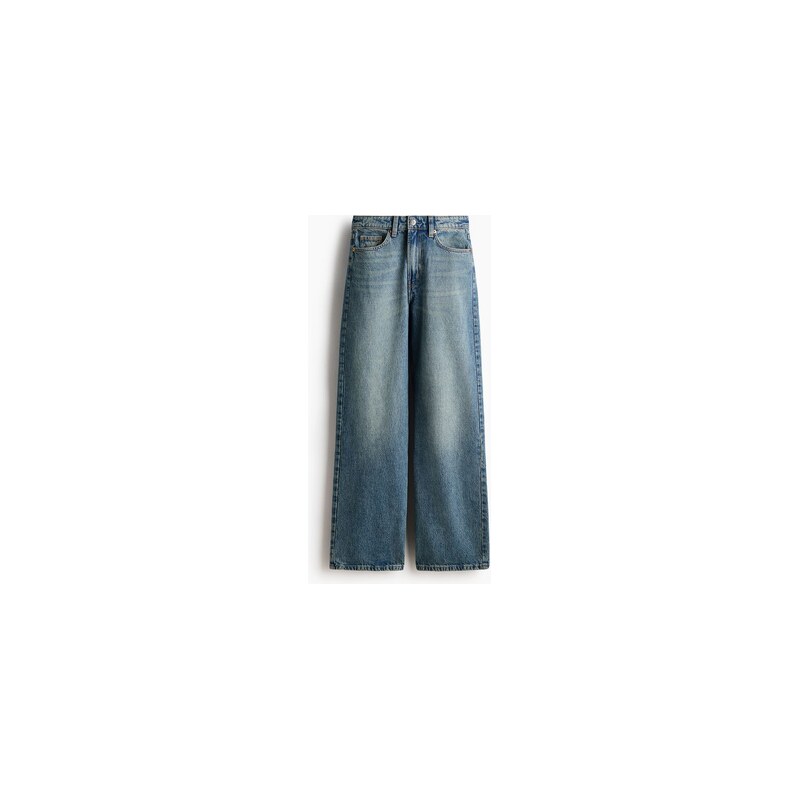 H&M - Wide High Waist Jeans - Denim Blue