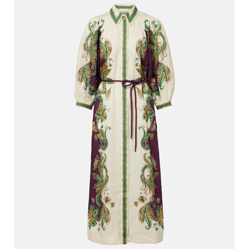 Alemais AlÃmais Ruthie printed linen shirt dress