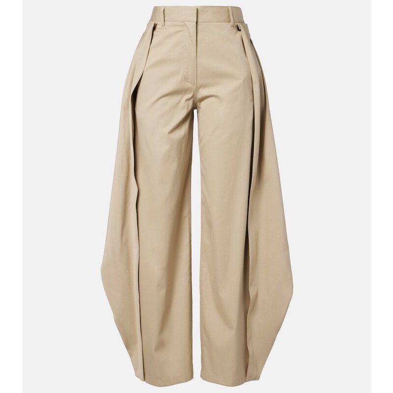 Loewe Cotton and silk gabardine wide-leg pants