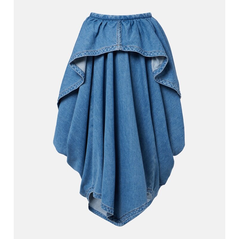 Loewe Asymmetrical denim midi skirt