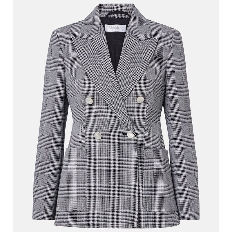 Max Mara Prince of Wales check virgin wool blazer