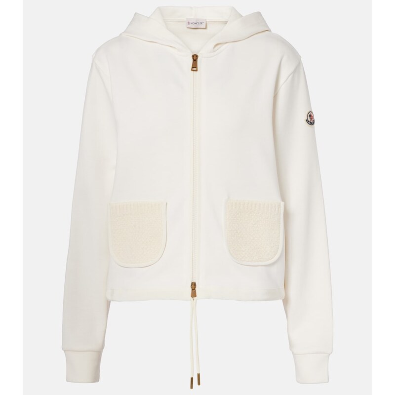 Moncler Cotton-blend zip-up hoodie
