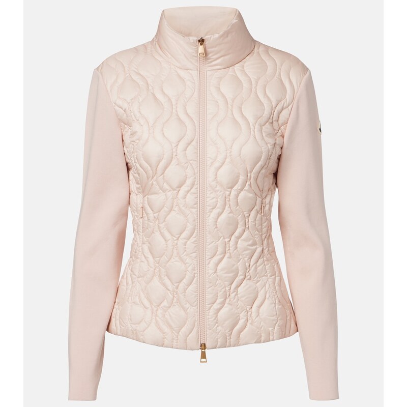 Moncler Down-paneled cotton cardigan