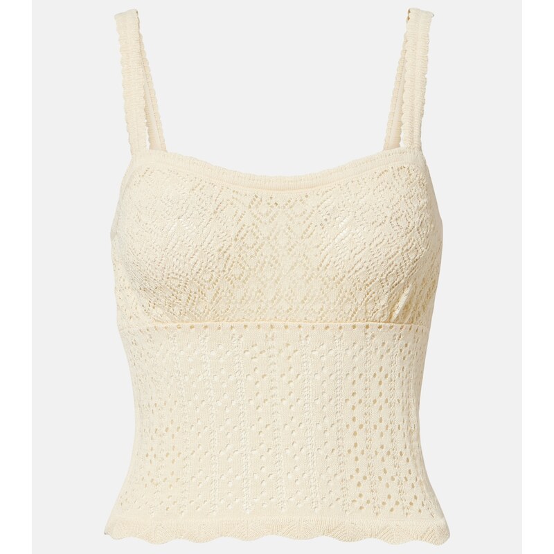 Dôen Nadille pointelle scalloped top