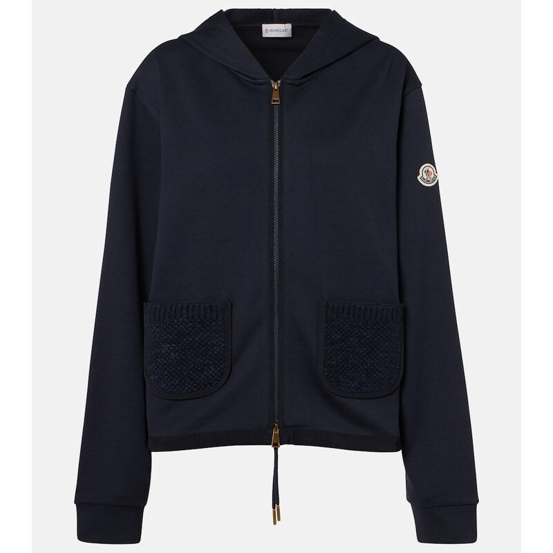 Moncler Cotton-blend zip-up hoodie