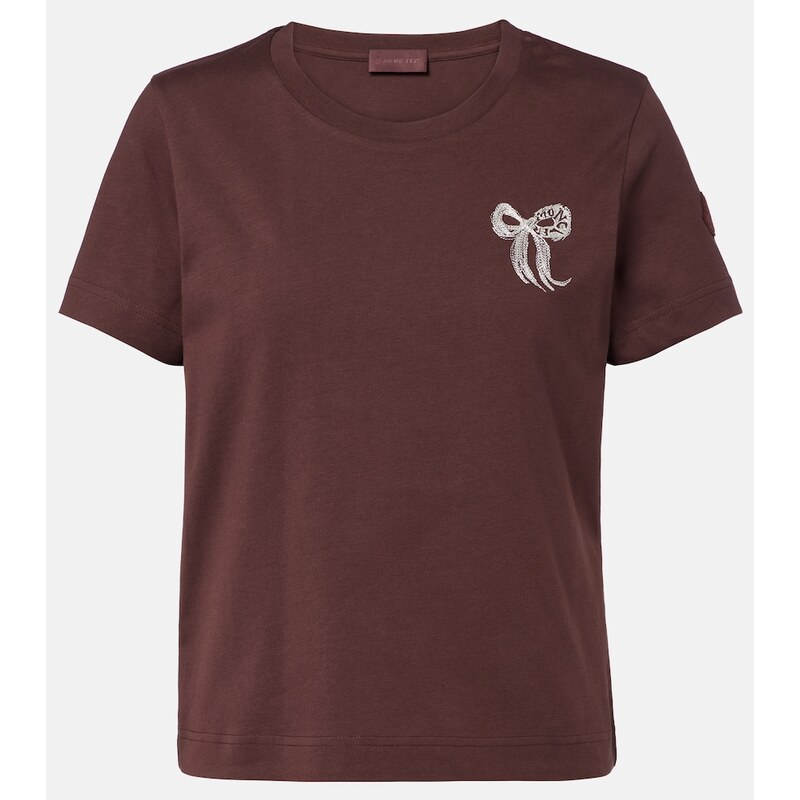 Moncler Embroidered cotton jersey T-shirt