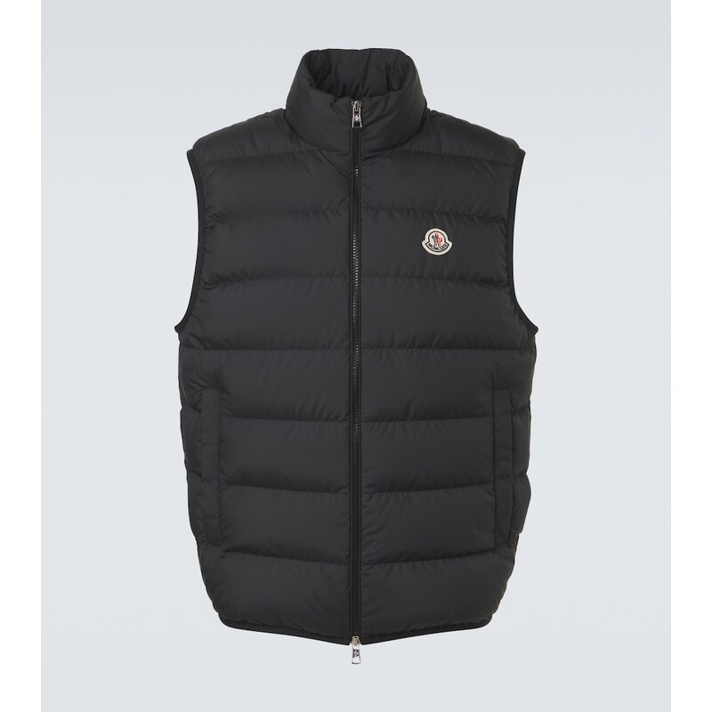 Mužská vesta Moncler Contrin v barvě černé s pruhovaným vzorem