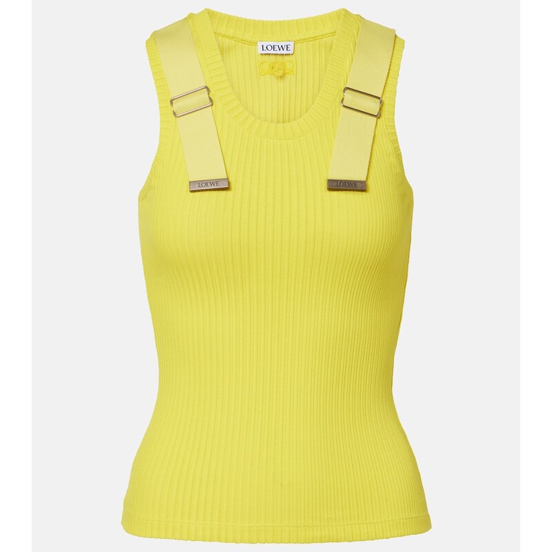 Loewe Ribbed-knit cotton-blend tank top
