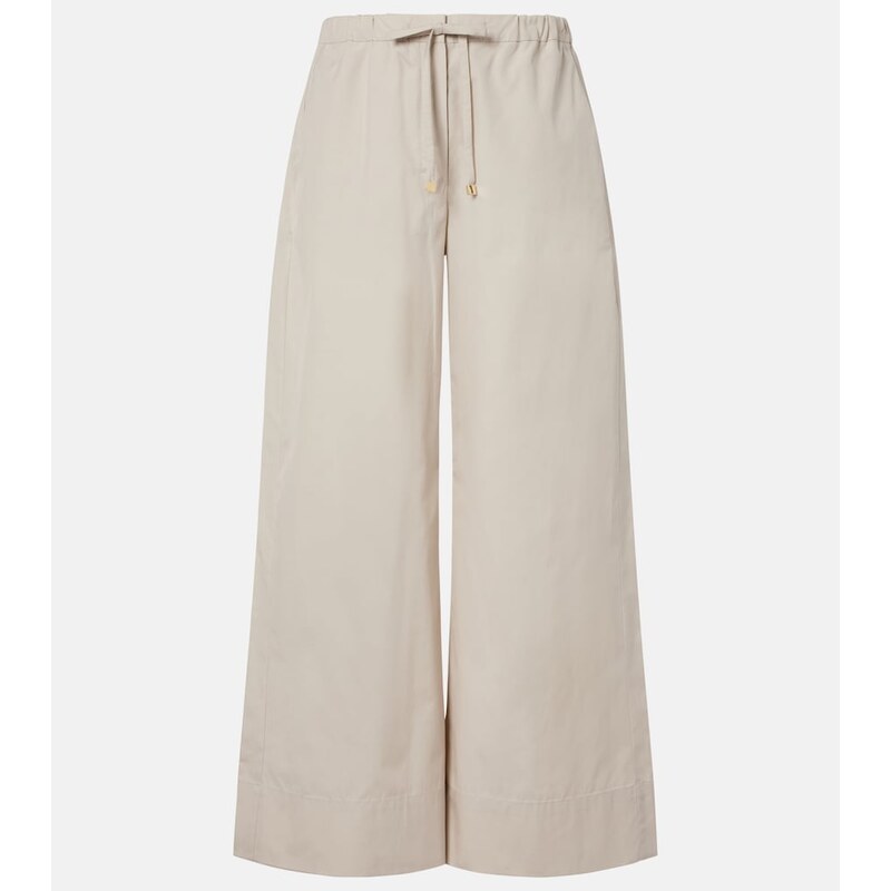 S Max Mara Cotton poplin wide-leg pants
