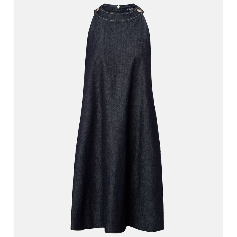 S Max Mara Halterneck denim minidress