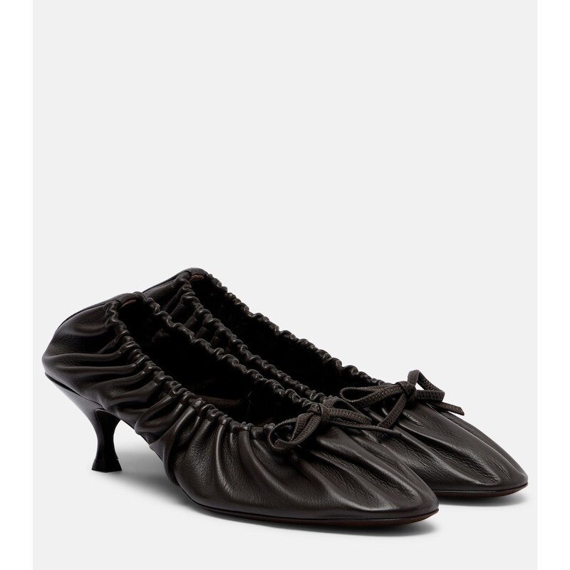 Herbert Levine Gather Around ruched leather pumps