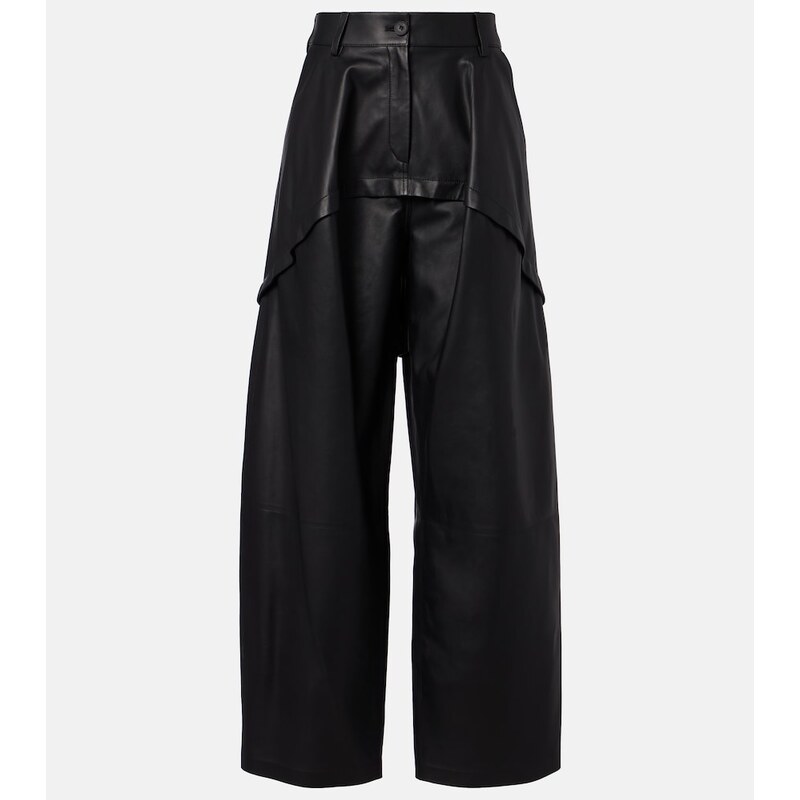 Loewe Paneled leather wide-leg pants