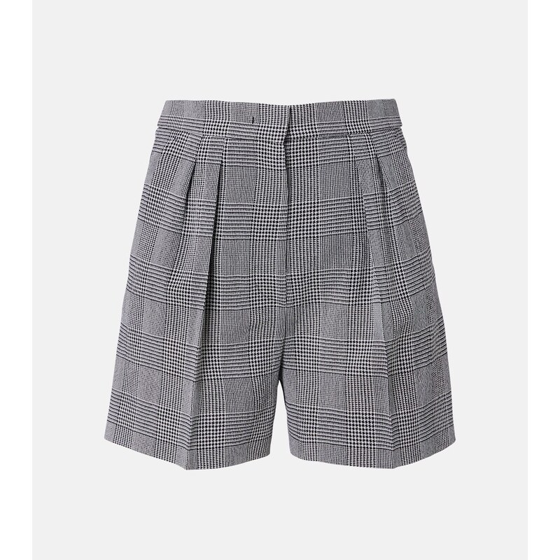 Max Mara Prince of Wales check wool crÃªpe shorts