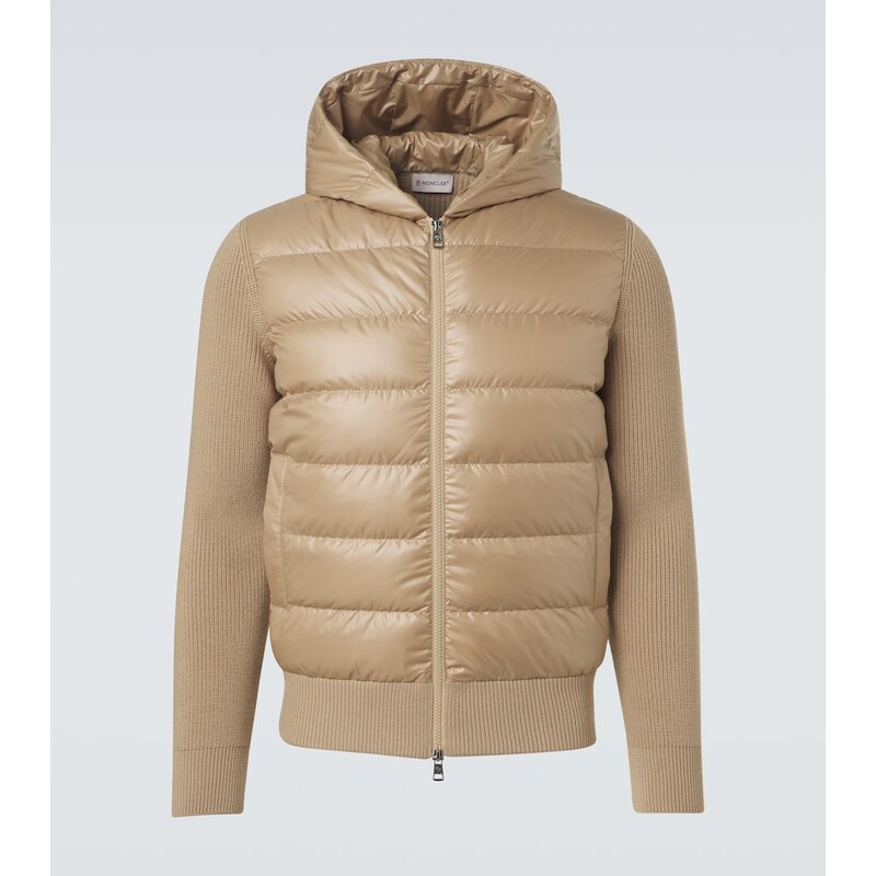 Moncler Tricot down-paneled virgin wool cardigan