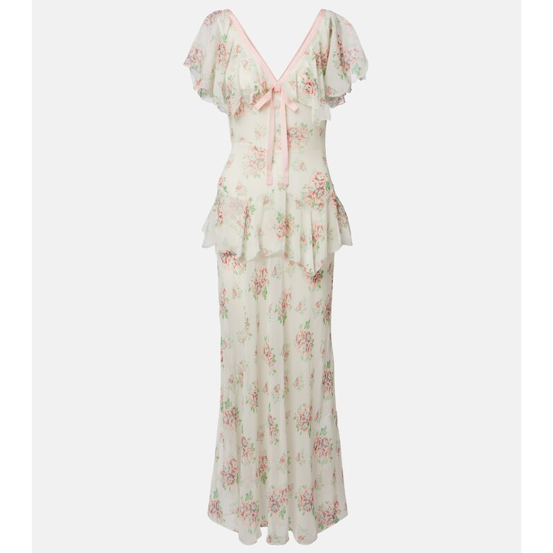 Dôen Amelisse floral silk georgette maxi dress
